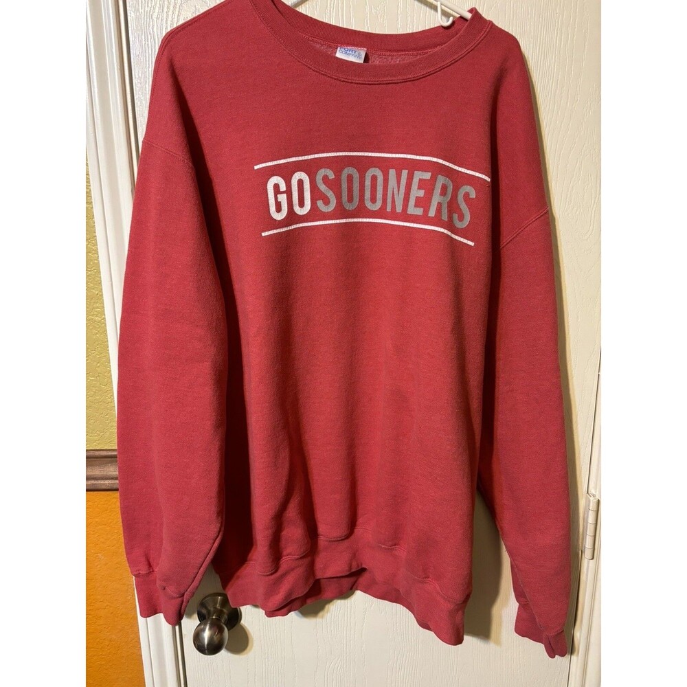 Sooners Sweatshirt XL Red Long Sleeve Oklahoma College Football Cotton